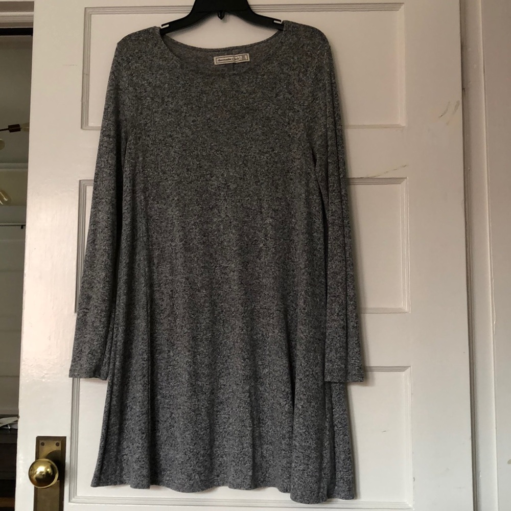 Long sleeve, soft gray dress